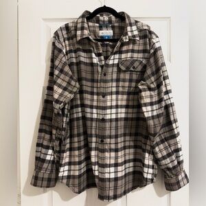 Columbia Men's Casual Plaid Shirt - Black, Brown, and White